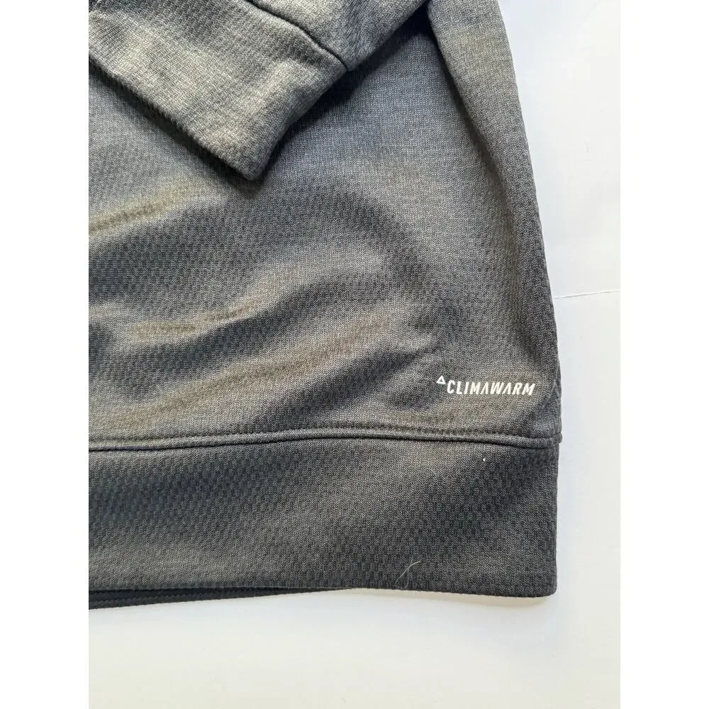Adidas ClimaWarm Hoodie Men’s Medium Gray Pullover Athletic Sweatshirt Pocket